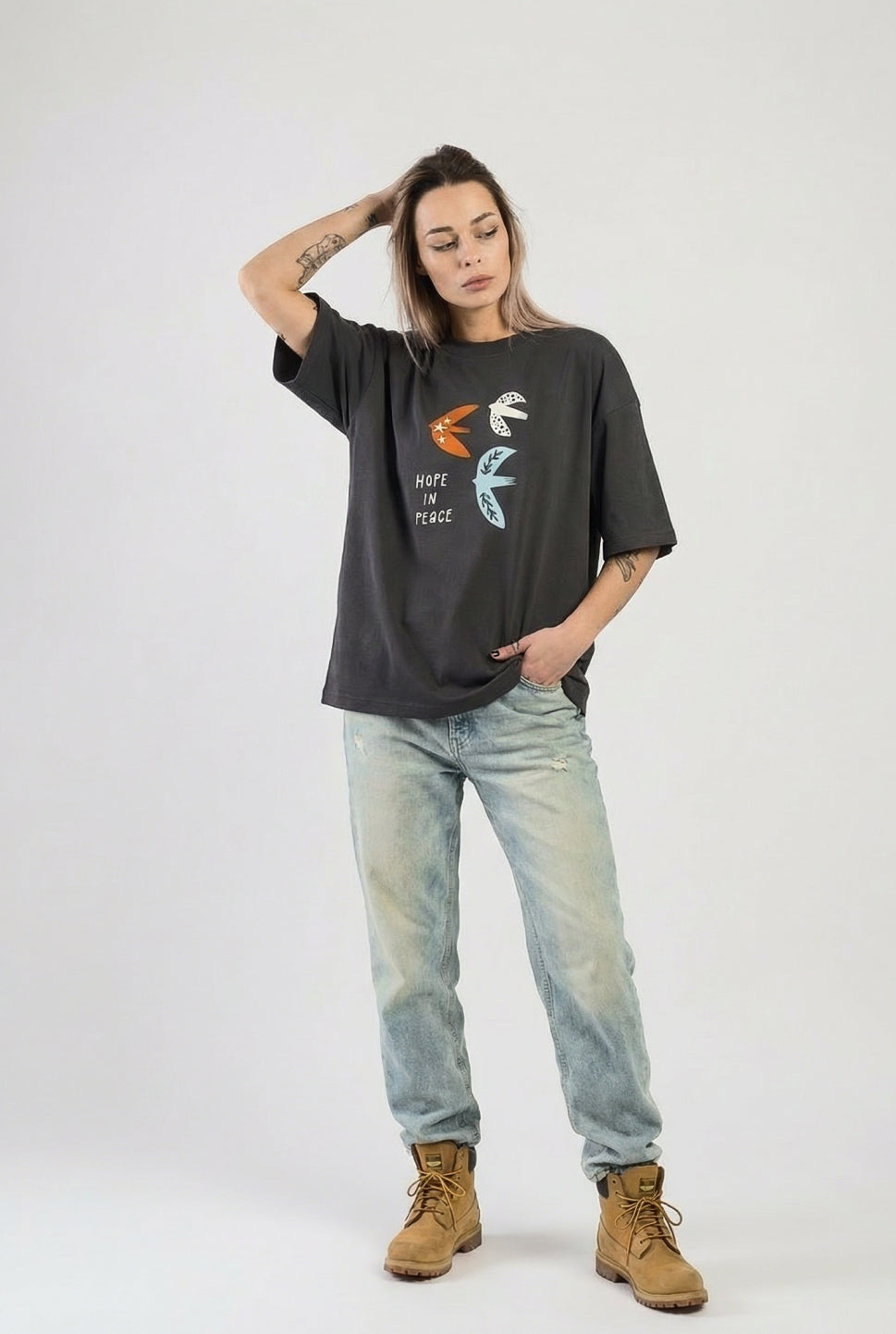 Oversized T-shirt "Hope in peace"