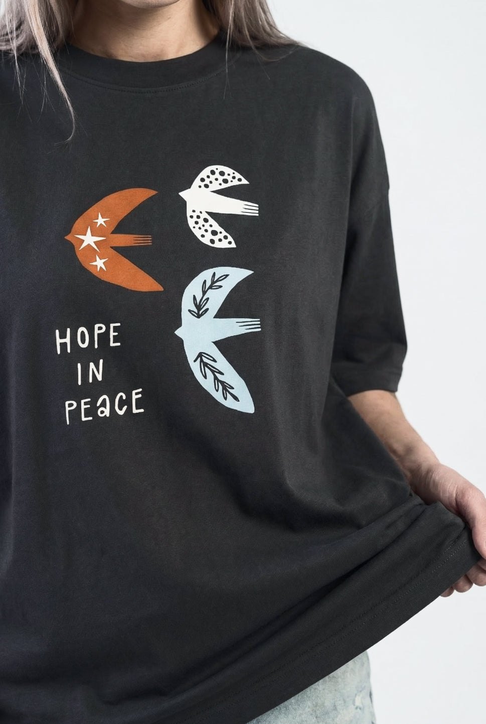 Oversized T-shirt "Hope in peace"