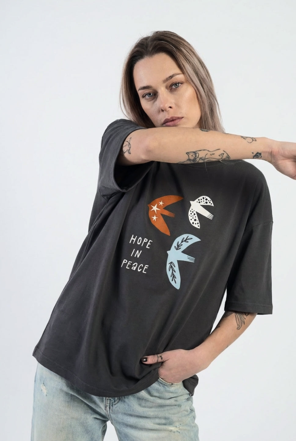 Oversized T-shirt "Hope in peace"