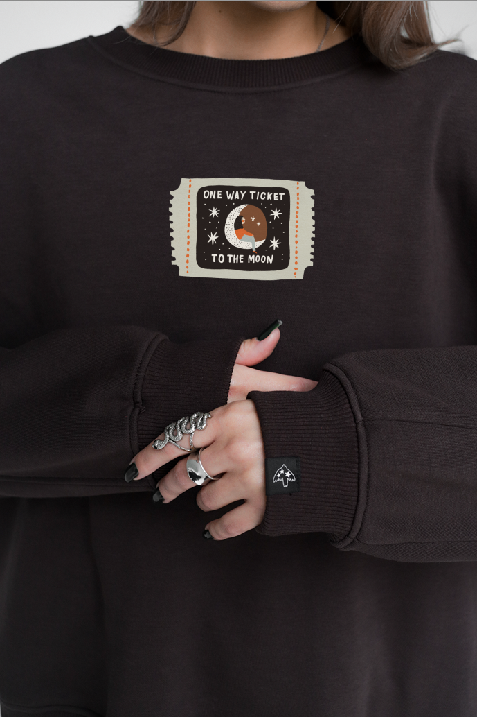 Sweatshirt "One way ticket to the moon"