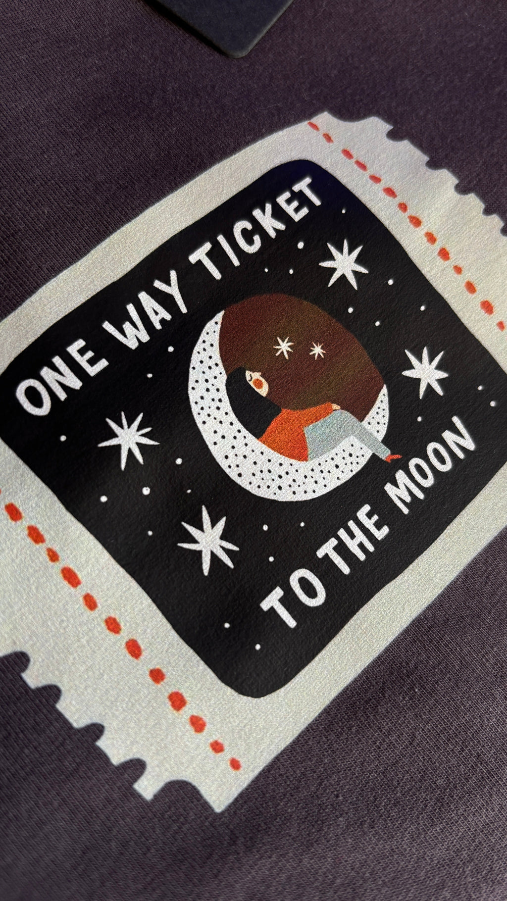 Oversized Long-Sleeve Shirt "One way ticket to the moon"