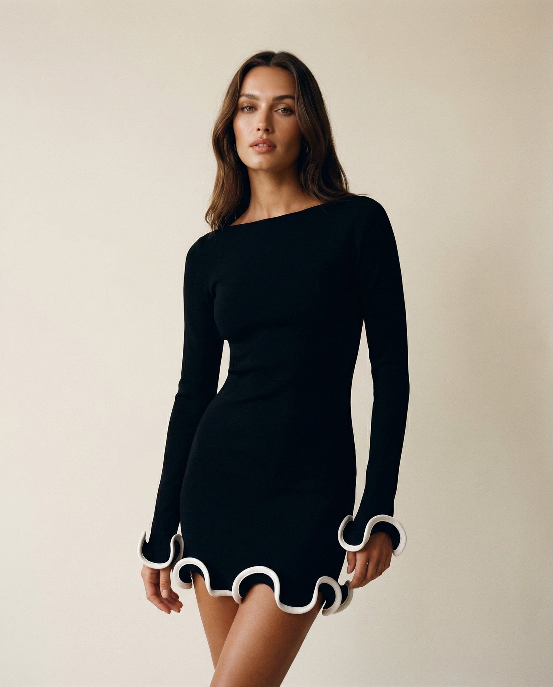GIA Mini Dress with Ruffle Trim