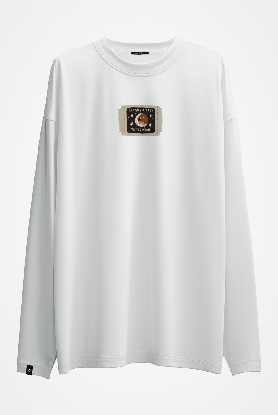Oversized Long-Sleeve Shirt "One way ticket to the moon"