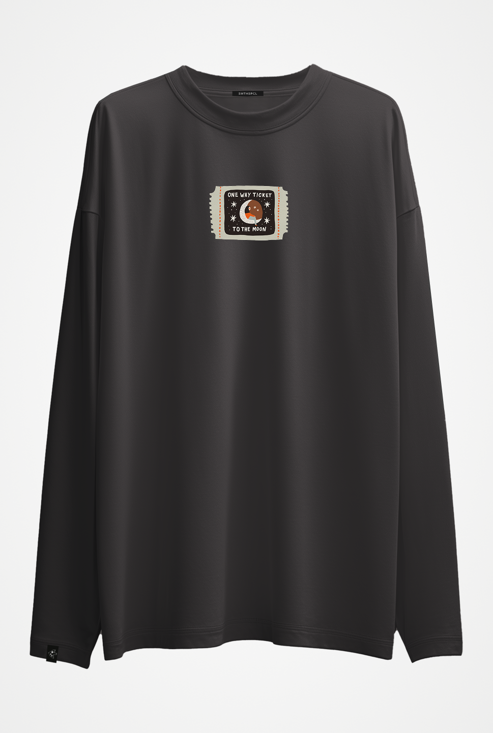 Oversized Long-Sleeve Shirt "One way ticket to the moon"